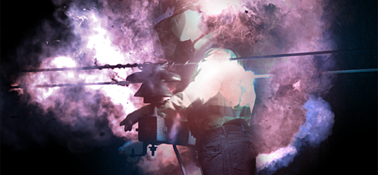 Abstract art of arc flash testing performed on personal protective equipment