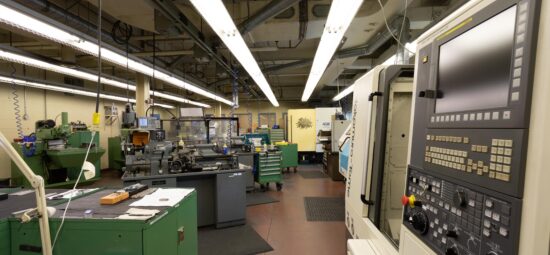 Interior photograph of a Kinectrics machine shop