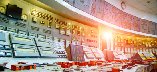 Photograph of a control room's interior