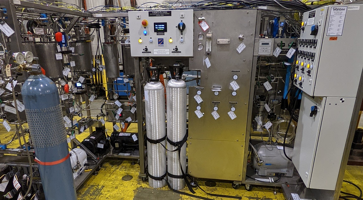 Photograph of the he-3 extraction system
