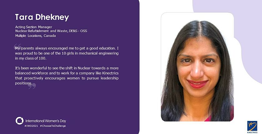 Panelist: Tara Dhekney, Acting Senior Manager, Nuclear Refurbishment and Waste