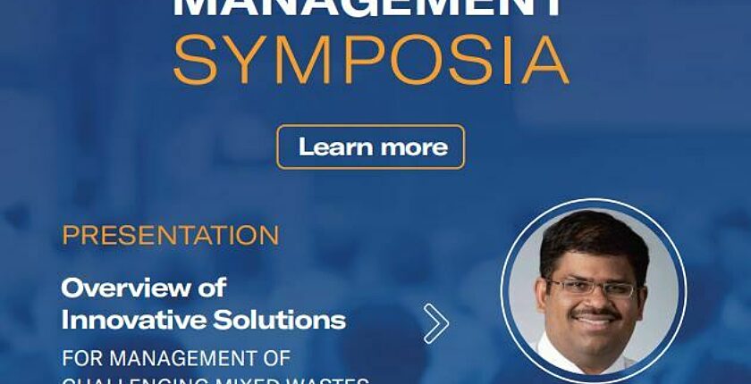 Kinectrics panel titled "Overview of Innovative Solutions for Management of Challenging Mixed Wastes, with Sriram Suryanarayan"