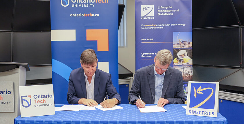 Kinectrics and Ontario Tech signing memorandum of understanding