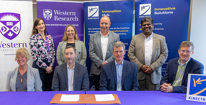 Kinectrics and Western University representatives at signing memorandum of understanding