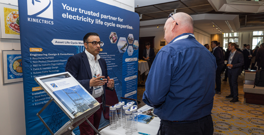 Photograph of Kinectrics representative at 3rd annual Floating Wind Europe hybrid event
