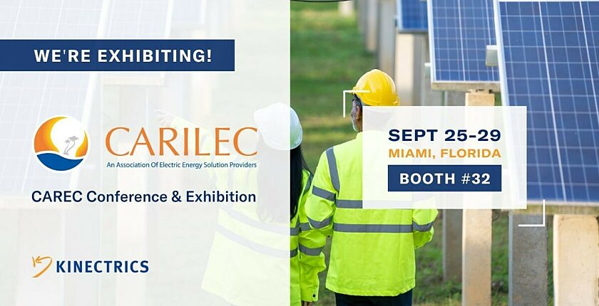 Kinectrics event banner titled "CAREC Conference & Exhibition"