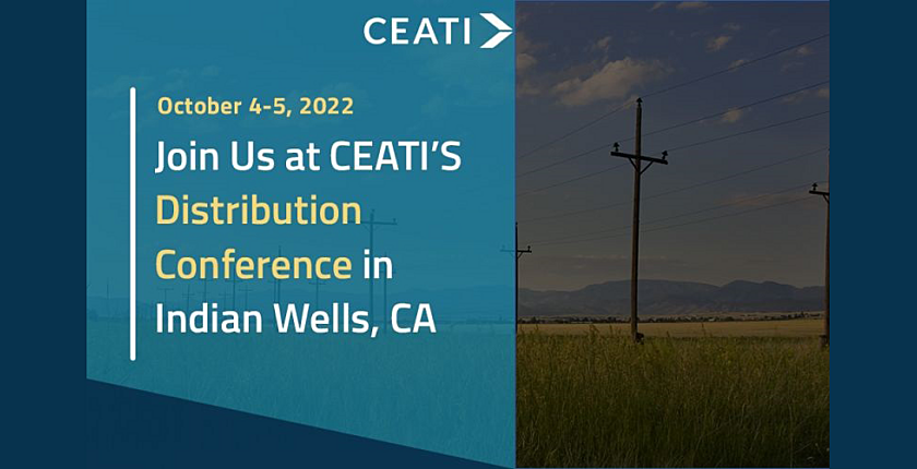 Promotional banner for CEATI's distribution conference in Indian Wells, CA