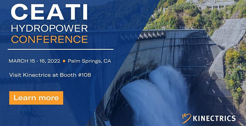 Kinectrics event banner titled "CEATI Hydropower Conference"