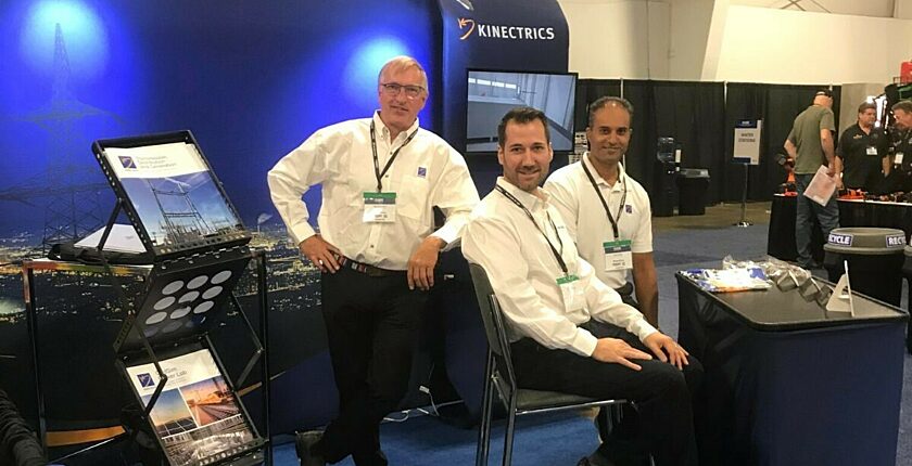 Photograph of Kinectrics representatives at the Canadian Utility Engineering & Equipment Tradeshow