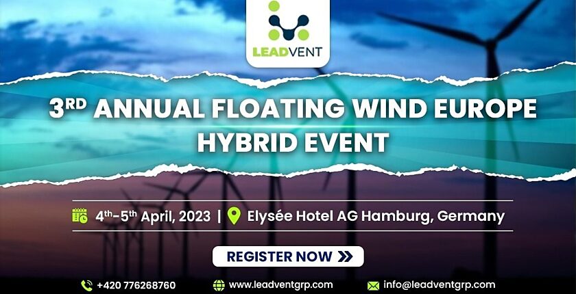 Announcement banner for the 3rd annual Floating Wind Europe hybrid event