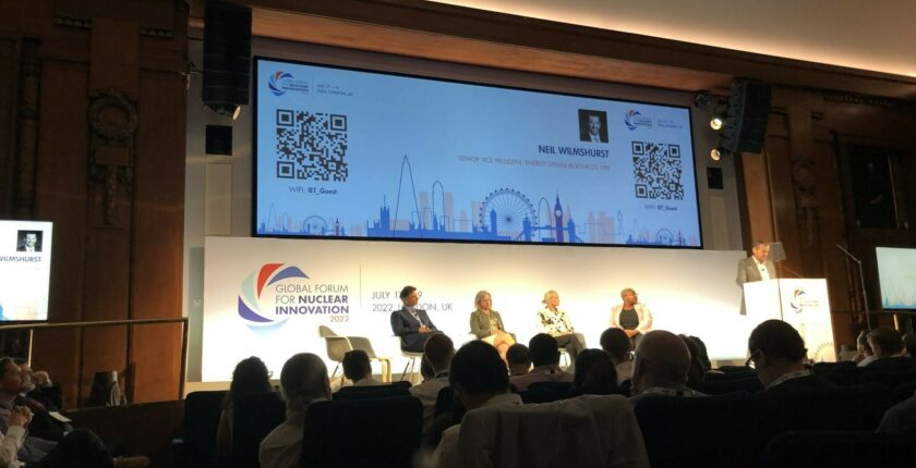 Photograph of a panel during the 2022 Global Forum for Nuclear Innovation
