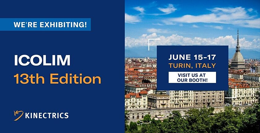 Kinectrics promotional banner titled "ICOLIM 13th Edition"
