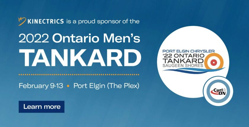 Kinectrics promotional banner titled "2022 Ontario Men's Tankard"