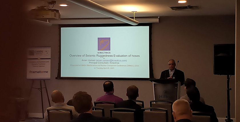 Kinectrics staff leading technical session at CNS CANDU Maintenance and Nuclear Components 2023 event