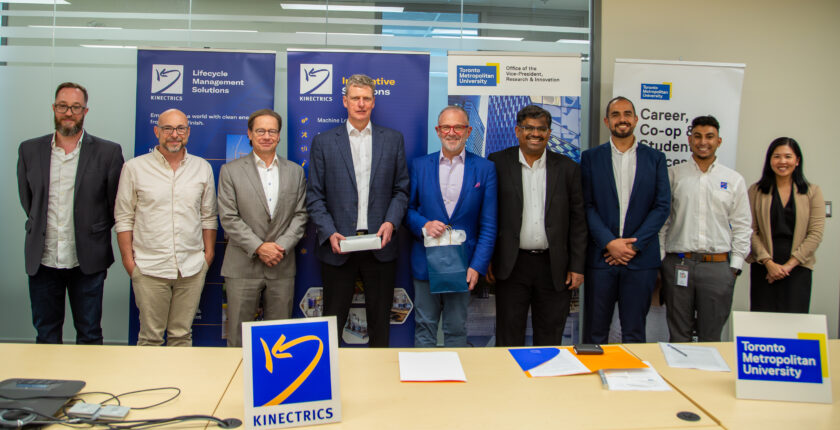 Kinectrics and TMU group photo after signing memorandum of understanding