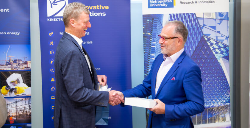 Kinectrics and TMU handshake after signing memorandum of understanding