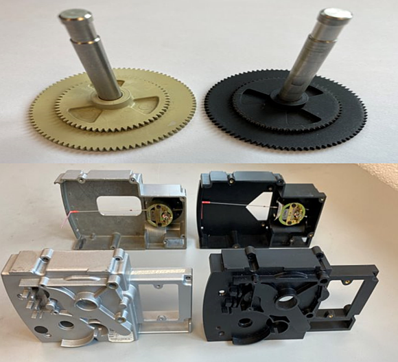 Collage of various components prototyped in Kinectrics reverse engineering lab