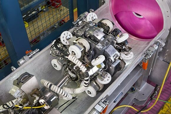 Closeup photograph of the calandria relief duct toolset