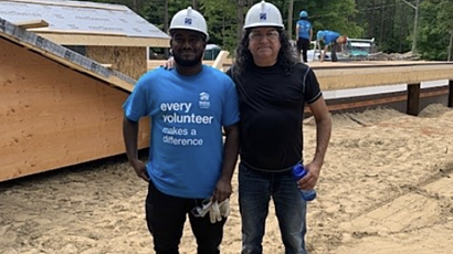 Photograph of team during Saugeen habitat for humanity house build
