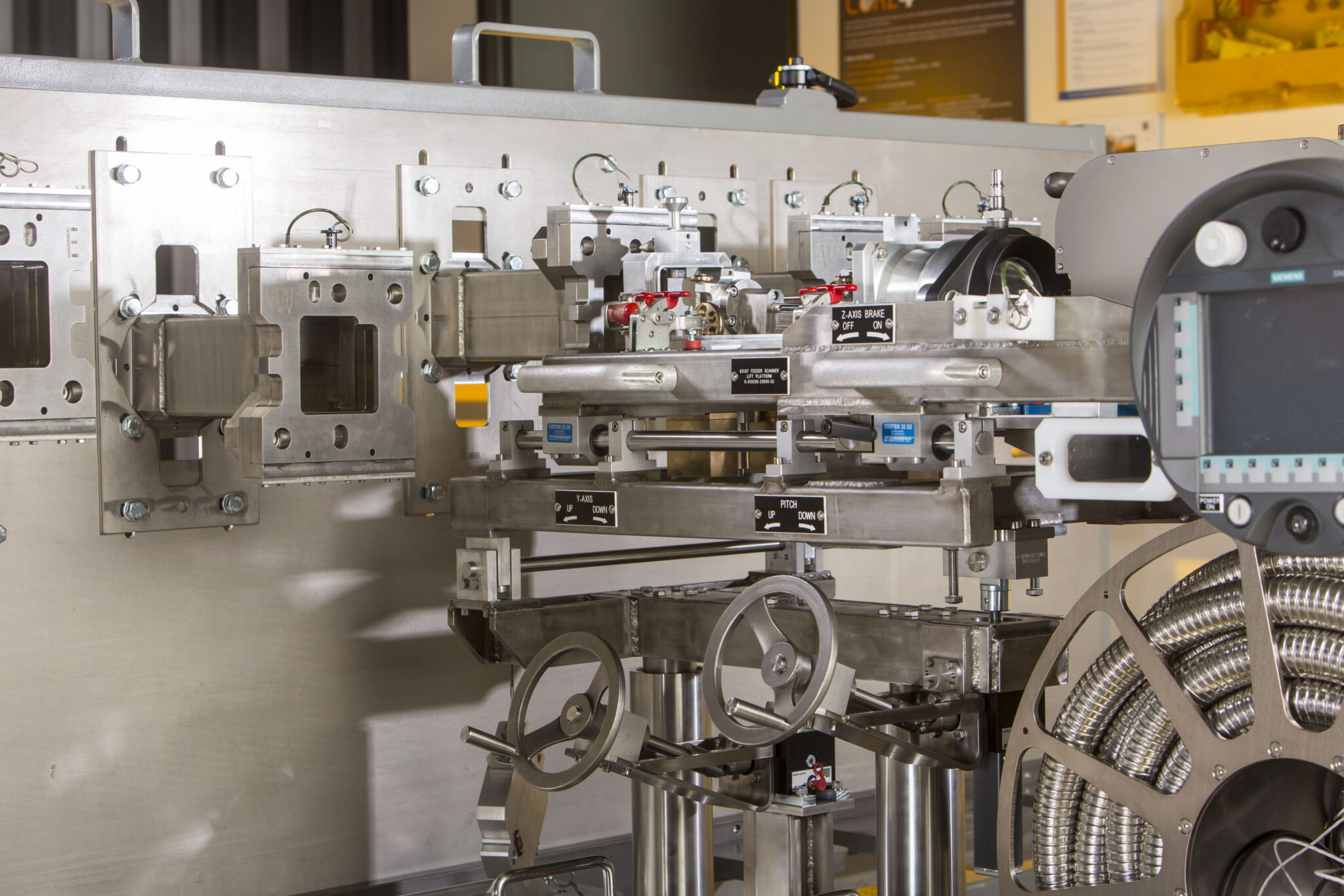 Closeup photo of a nuclear generating station feeder scanner system