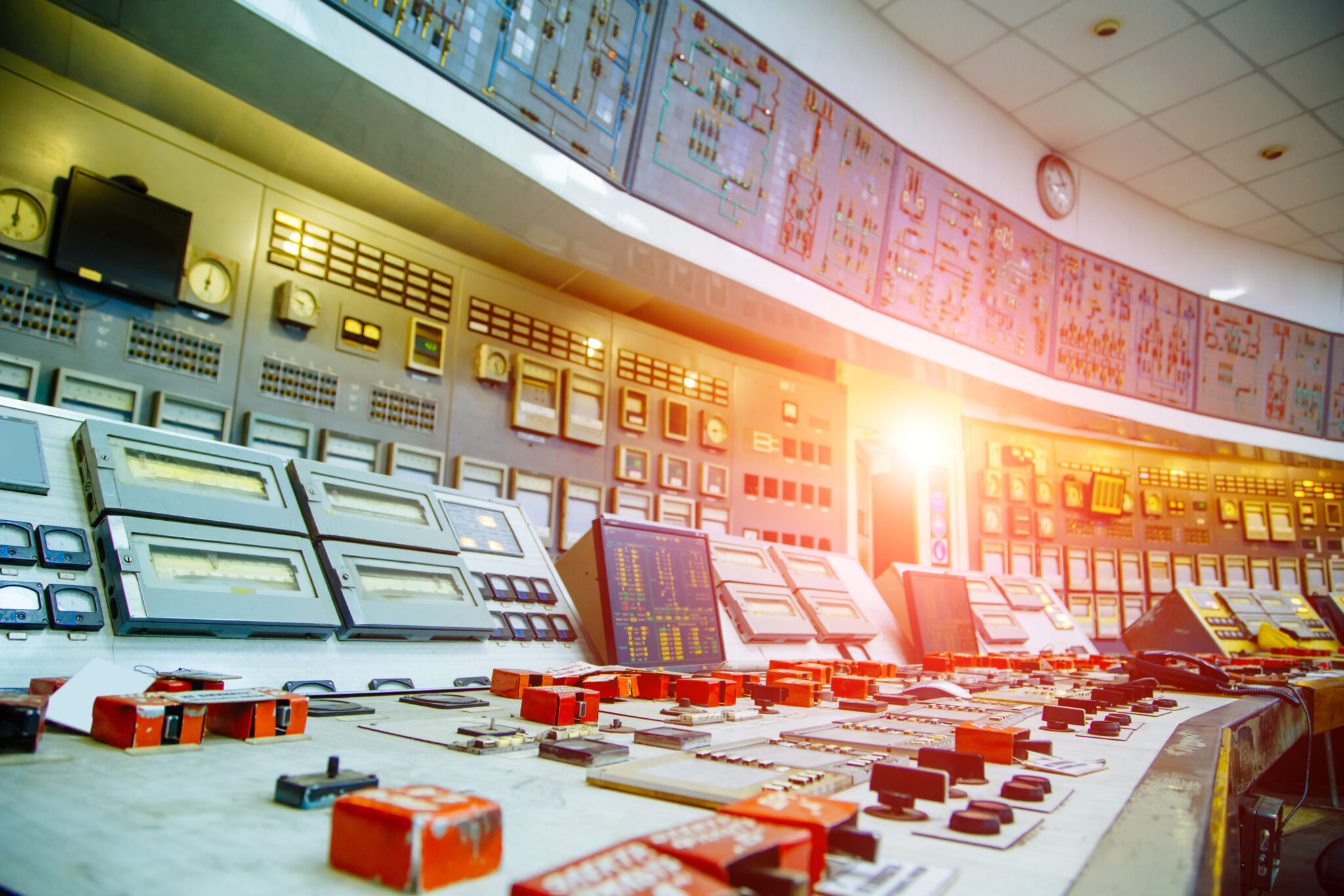 Photograph of a control room's interior