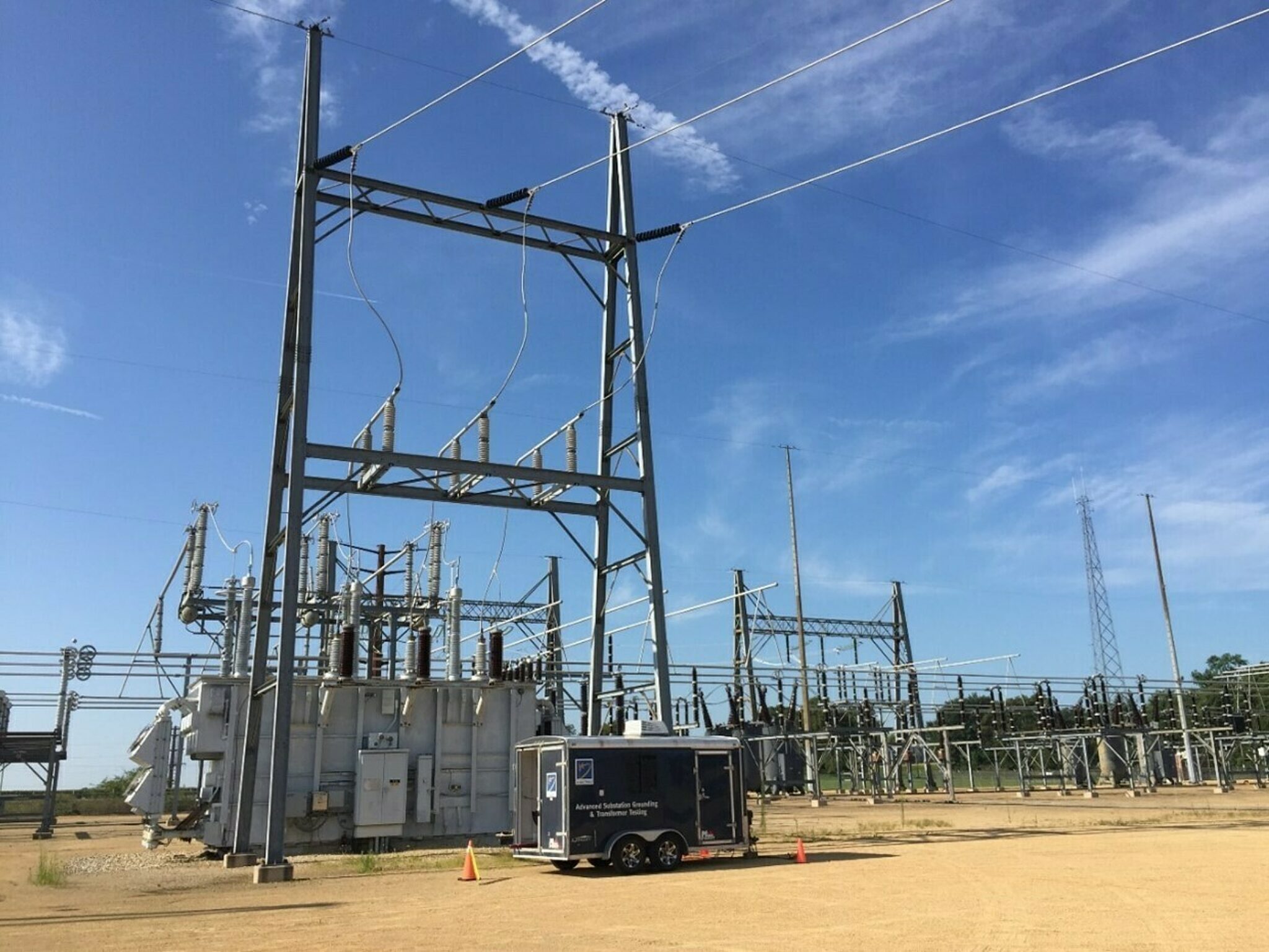 Outdoor photograph of a distribution station