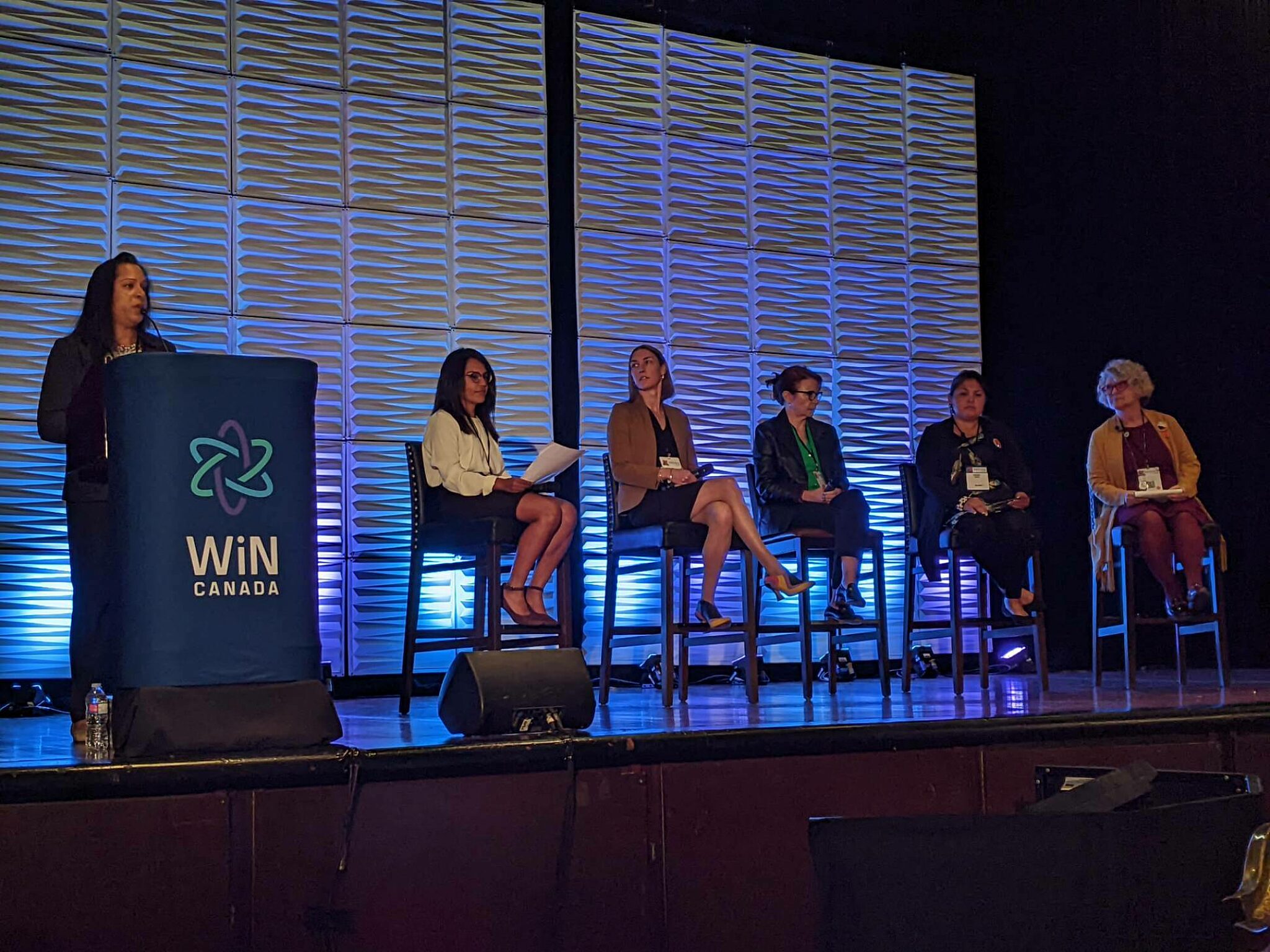 Representatives during a panel held at the Women in Nuclear Canada event