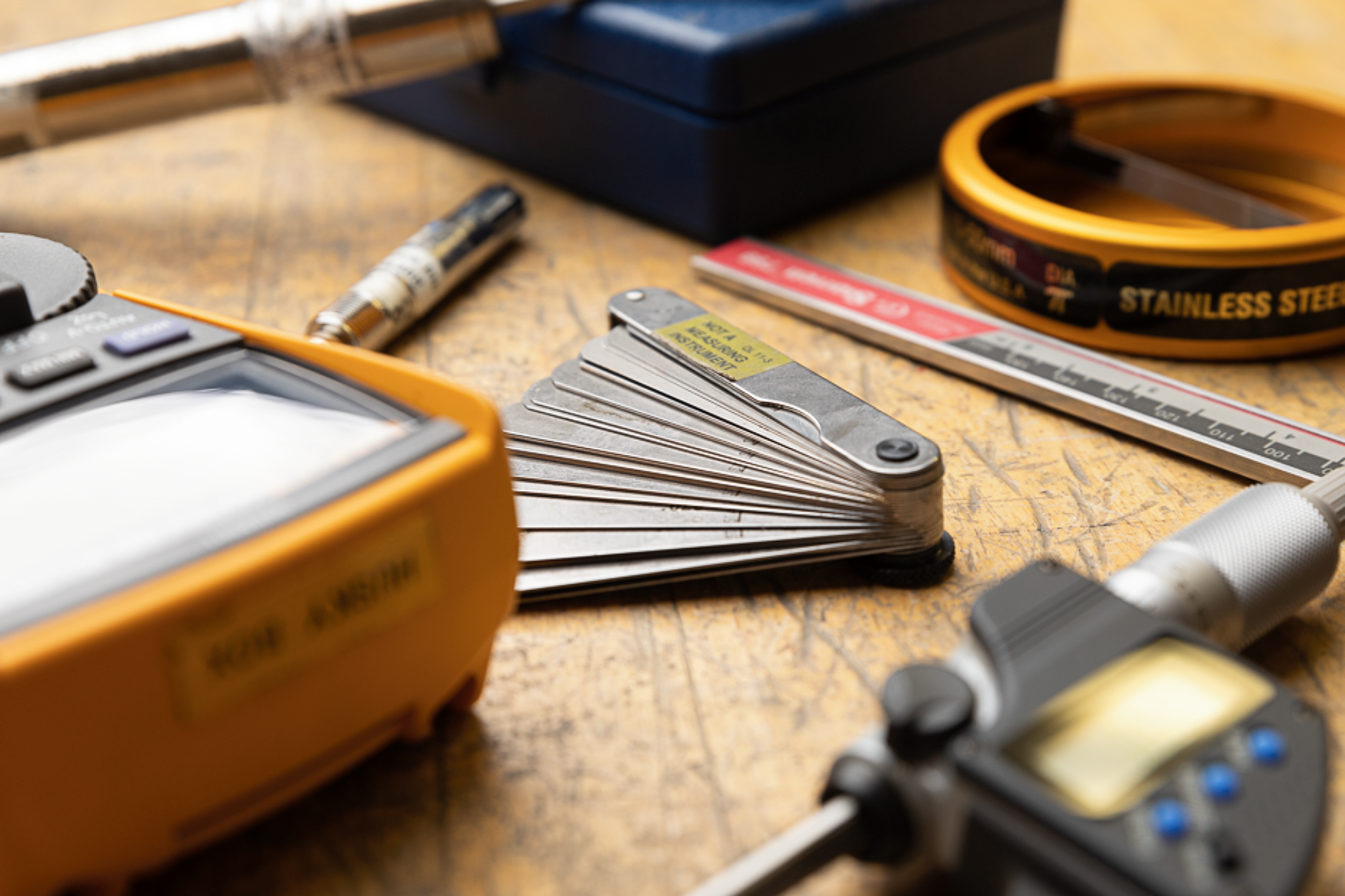 Photo of a Kinectrics workbench with tools
