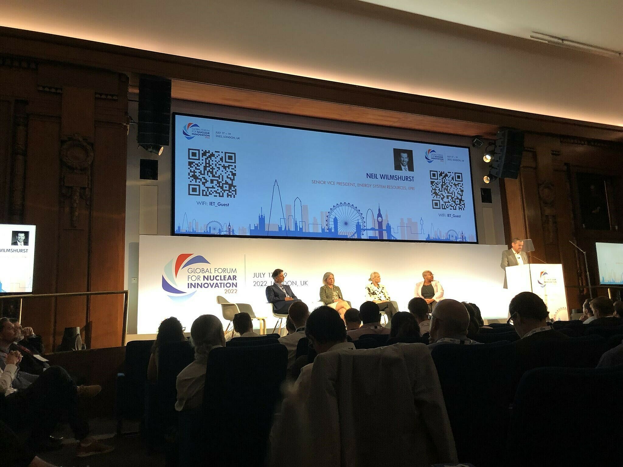 Photograph of a panel during the 2022 Global Forum for Nuclear Innovation