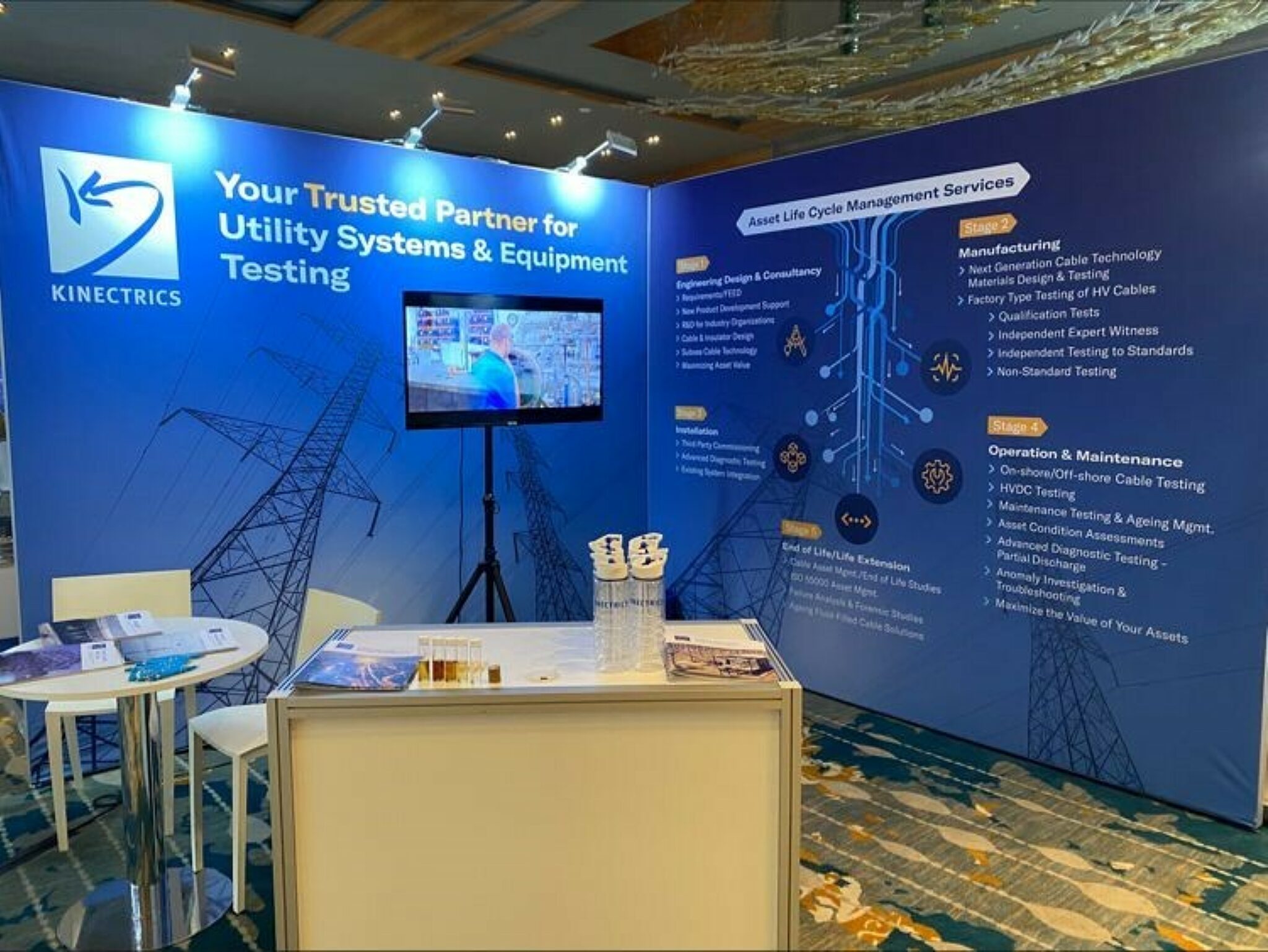 Photograph of Kinectrics booth at the INMR World Congress