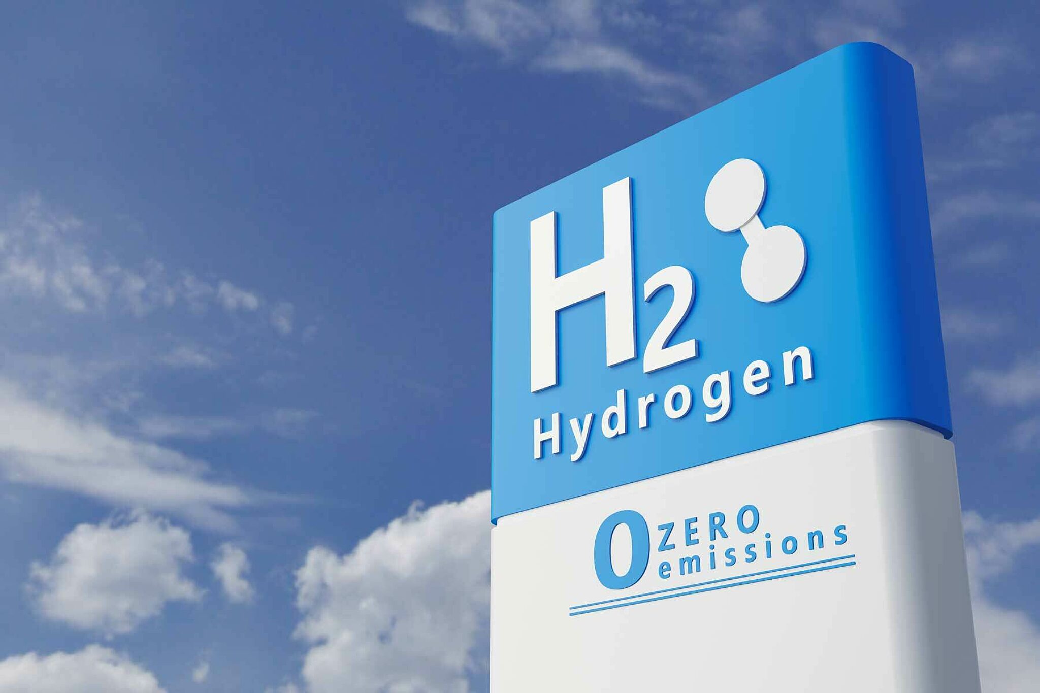 Hydrogen service station sign