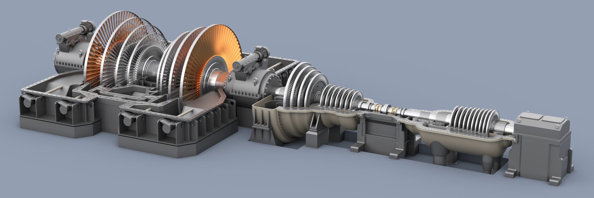 3D render of a large rotating machine