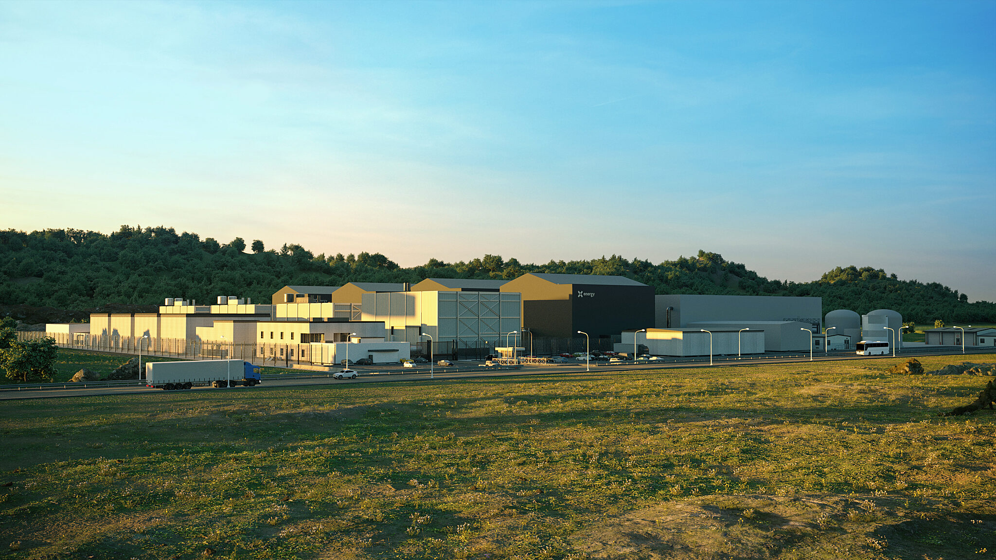 Exterior photograph of an X-energy facility