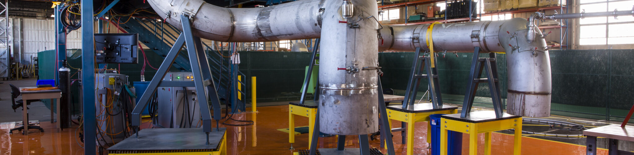 Photograph of the calandria relief duct mock-up and training facility