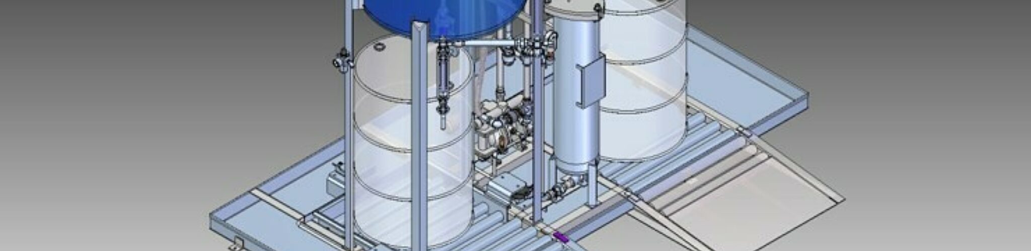 3D render of a waste management processing system